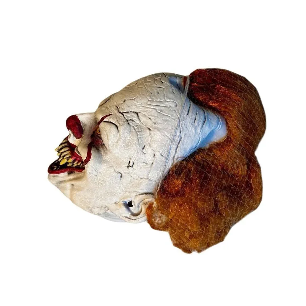 It Pennywise Clown Rubber Mask w/ Hair Halloween Costume Cosplay Theater New